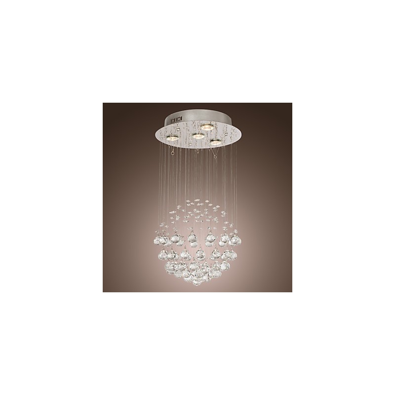 Lámpara de araña de cristal moderna de lujo de 4 luces