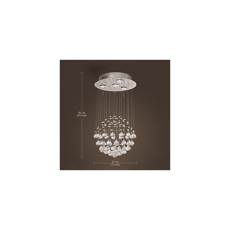 Lámpara de araña de cristal moderna de lujo de 4 luces