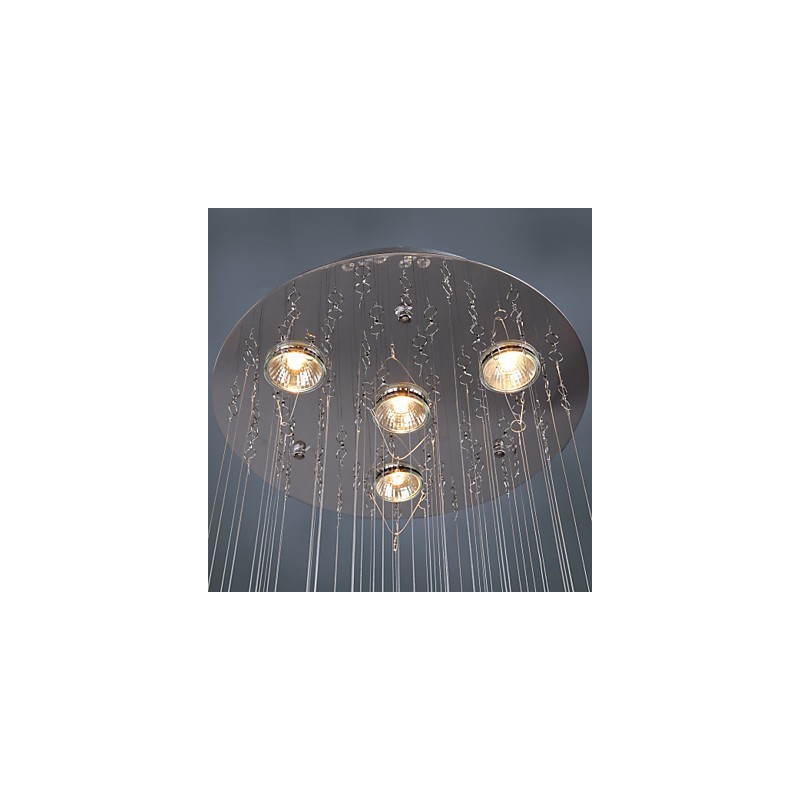Lámpara de araña de cristal moderna de lujo de 4 luces