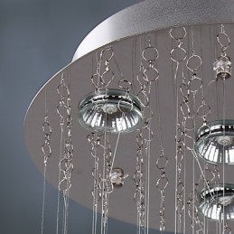 Lámpara de araña de cristal moderna de lujo de 4 luces