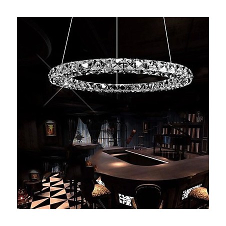 Lámpara colgante de cristal moderna de 40 cm de diámetro y tres lados, de cristal K9, para interiores.