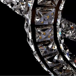 Lámpara colgante de cristal moderna de 40 cm de diámetro y tres lados, de cristal K9, para interiores.