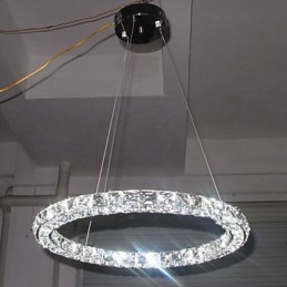 Lámpara colgante de cristal moderna de 40 cm de diámetro y tres lados, de cristal K9, para interiores.