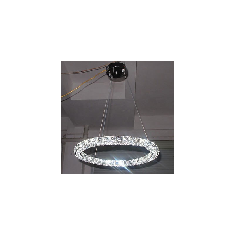 Lámpara colgante de cristal moderna de 40 cm de diámetro y tres lados, de cristal K9, para interiores.