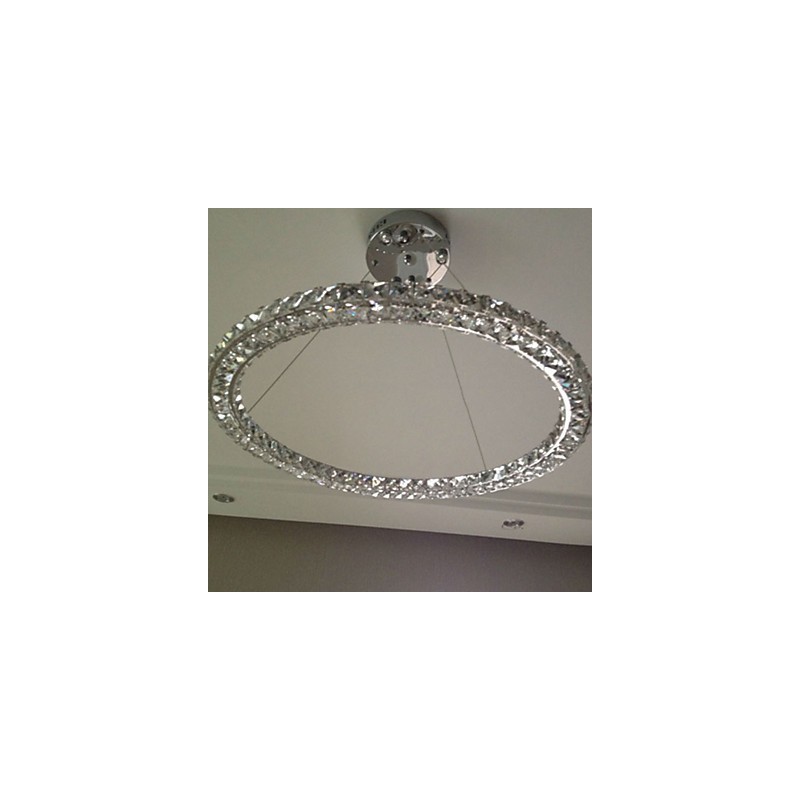 Lámpara colgante de cristal moderna de 40 cm de diámetro y tres lados, de cristal K9, para interiores.