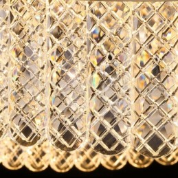 Lámpara colgante de cristal cuadrada de 1 y 2 anillos, luminaria de techo interior de cristal K9