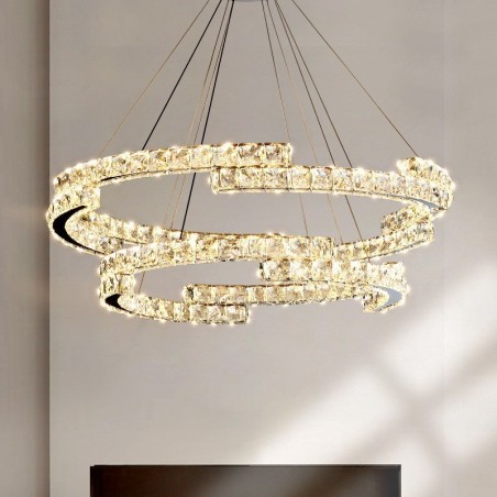 Lámpara colgante redonda de cristal K9 de lujo para techo de interior. Lámpara colgante redonda de cristal K9 de lujo para techo de interior.
