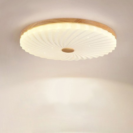 Lámpara de techo empotrada de madera maciza, redonda, sencilla y moderna, de estilo nórdico Lámpara de techo empotrada de madera maciza, redonda, sencilla y moderna, de estilo nórdico
