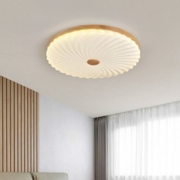 Lámpara de techo empotrada de madera maciza, redonda, sencilla y moderna, de estilo nórdico