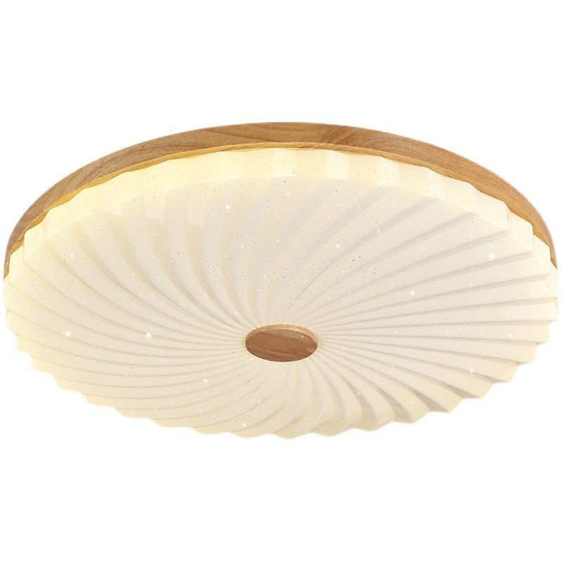 Lámpara de techo empotrada de madera maciza, redonda, sencilla y moderna, de estilo nórdico