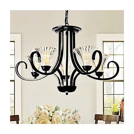 Lámpara de araña vintage de estilo europeo de 5 luces con brazo de cuerno Lámpara de araña vintage de estilo europeo de 5 luces con brazo de cuerno