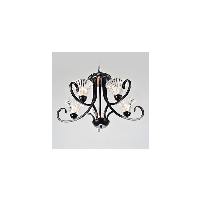 Lámpara de araña vintage de estilo europeo de 5 luces con brazo de cuerno