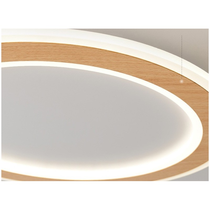 Lámpara de techo empotrada moderna de madera redonda, accesorio de iluminación para interiores