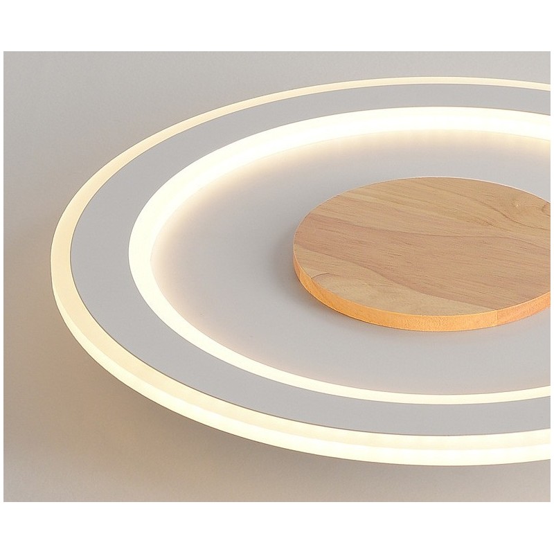 Lámpara de techo empotrada moderna de madera redonda, accesorio de iluminación para interiores