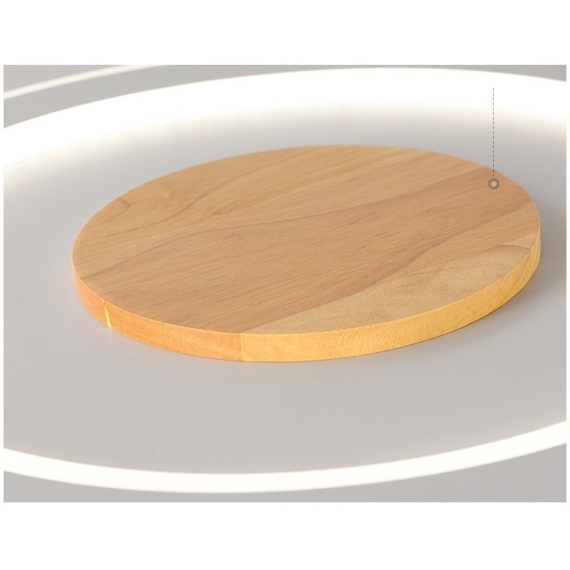 Lámpara de techo empotrada moderna de madera redonda, accesorio de iluminación para interiores