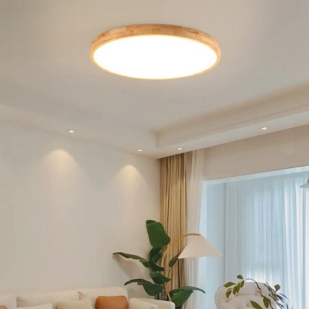 Lámpara de techo empotrada moderna de madera redonda, accesorio de iluminación para interiores Lámpara de techo empotrada moderna de madera redonda, accesorio de iluminación para interiores