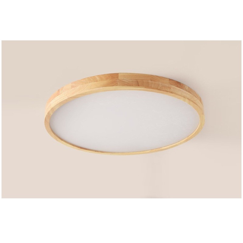 Lámpara de techo empotrada moderna de madera redonda, accesorio de iluminación para interiores