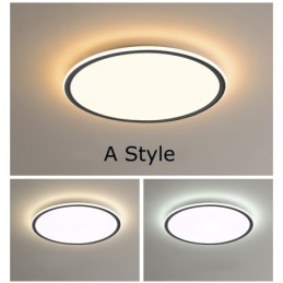 Lámpara de techo nórdica redonda de 3,5 cm de grosor con protección ocular de espectro completo y regulable para interiores.