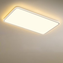 Lámpara de techo empotrada rectangular de gran tamaño y moderna, regulable, para interiores