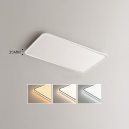 Lámpara de techo empotrada rectangular de gran tamaño y moderna, regulable, para interiores