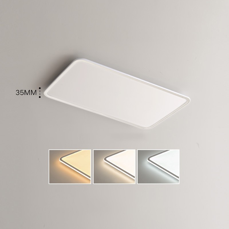 Lámpara de techo empotrada rectangular de gran tamaño y moderna, regulable, para interiores