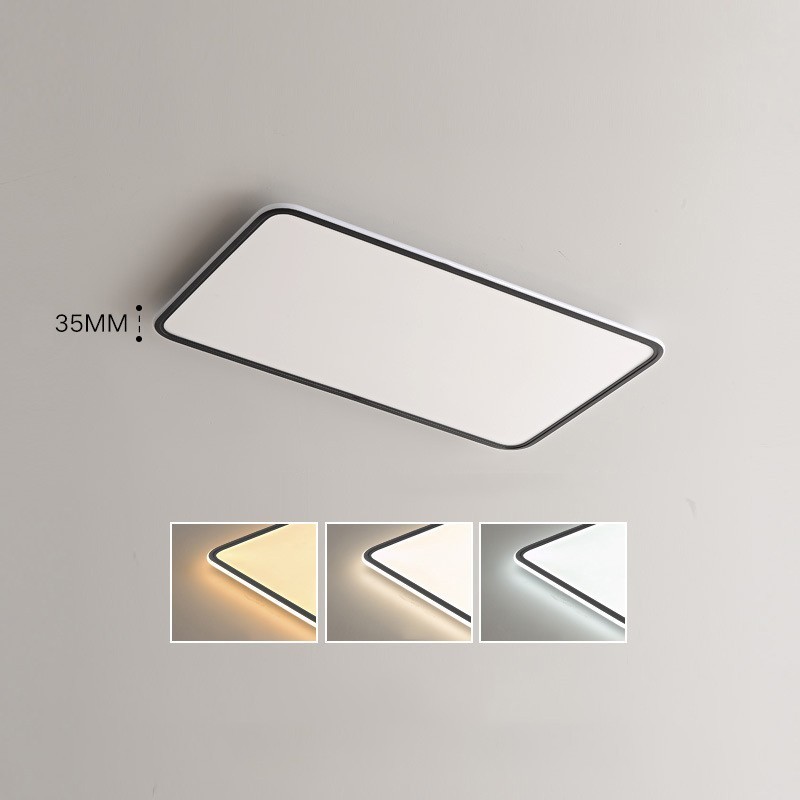 Lámpara de techo empotrada rectangular de gran tamaño y moderna, regulable, para interiores