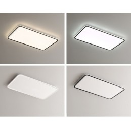 Lámpara de techo empotrada rectangular de gran tamaño y moderna, regulable, para interiores