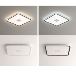 Lámpara de techo cuadrada empotrada y regulable de espectro completo con protección ocular.