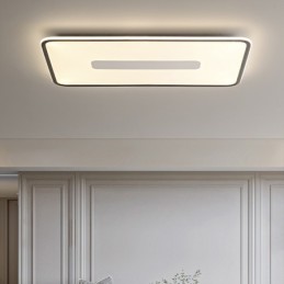 Lámpara de techo empotrada rectangular de gran tamaño y moderna, regulable, de espectro completo, con protección ocular.