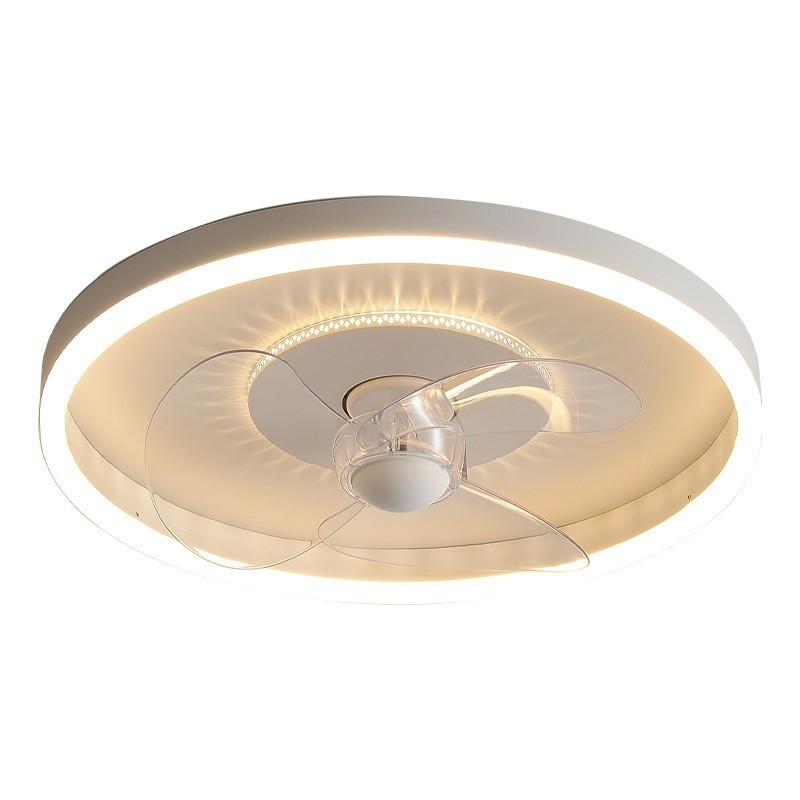 Ventilador de techo moderno, redondo, ultrafino, silencioso, invisible, de espectro completo, con protección ocular, regulable y empotrado.