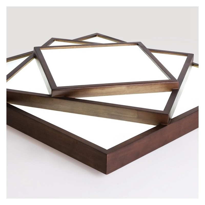 Lámpara de techo empotrada de madera de nogal negro cuadrada de 3 niveles, estilo nórdico contemporáneo moderno, también se puede usar como lámpara de pared.