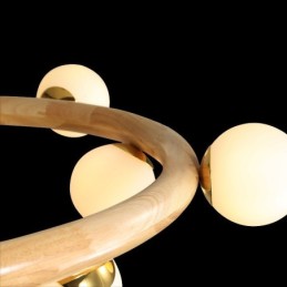 Lámpara colgante de madera nórdica moderna y sencilla con pantallas de frijol