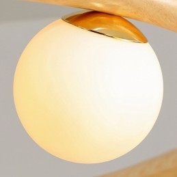 Lámpara colgante de madera nórdica moderna y sencilla con pantallas de frijol