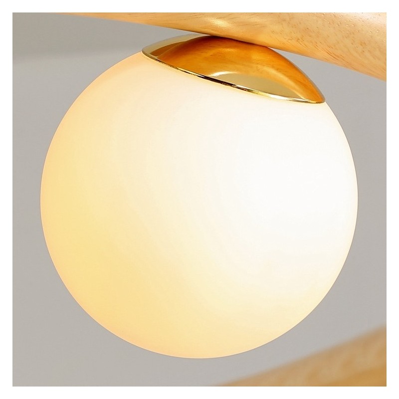 Lámpara colgante de madera nórdica moderna y sencilla con pantallas de frijol