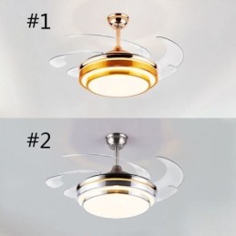 Lámpara de ventilador de techo moderna con aspas de ABS y acrílico.