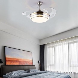 Lámpara de ventilador de techo moderna con aspas de ABS y acrílico.
