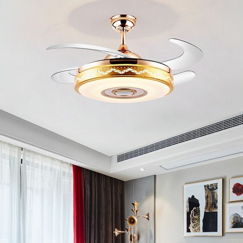 Ventilador de techo con inversor y luz, moderno, con revestimiento eléctrico