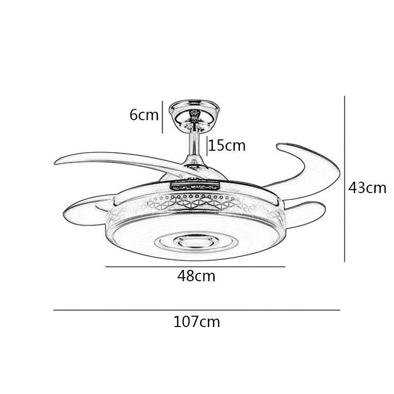 Ventilador de techo con inversor y luz, moderno, con revestimiento eléctrico