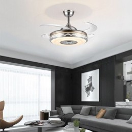 Ventilador de techo con inversor y luz, moderno, con revestimiento eléctrico