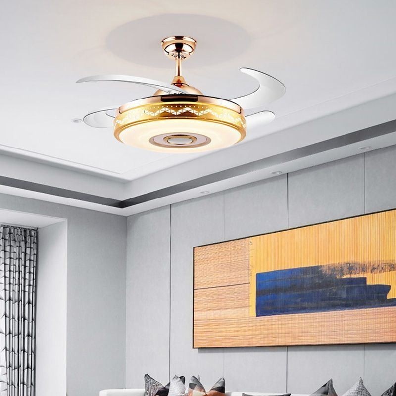 Ventilador de techo con inversor y luz, moderno, con revestimiento eléctrico