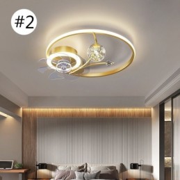 Ventilador de techo con luces, lámpara decorativa de acrílico.
