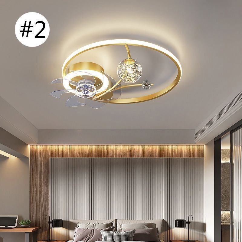 Ventilador de techo con luces, lámpara decorativa de acrílico.