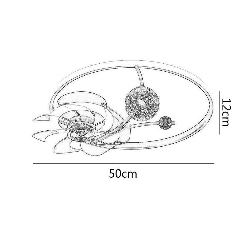 Ventilador de techo con luces, lámpara decorativa de acrílico.