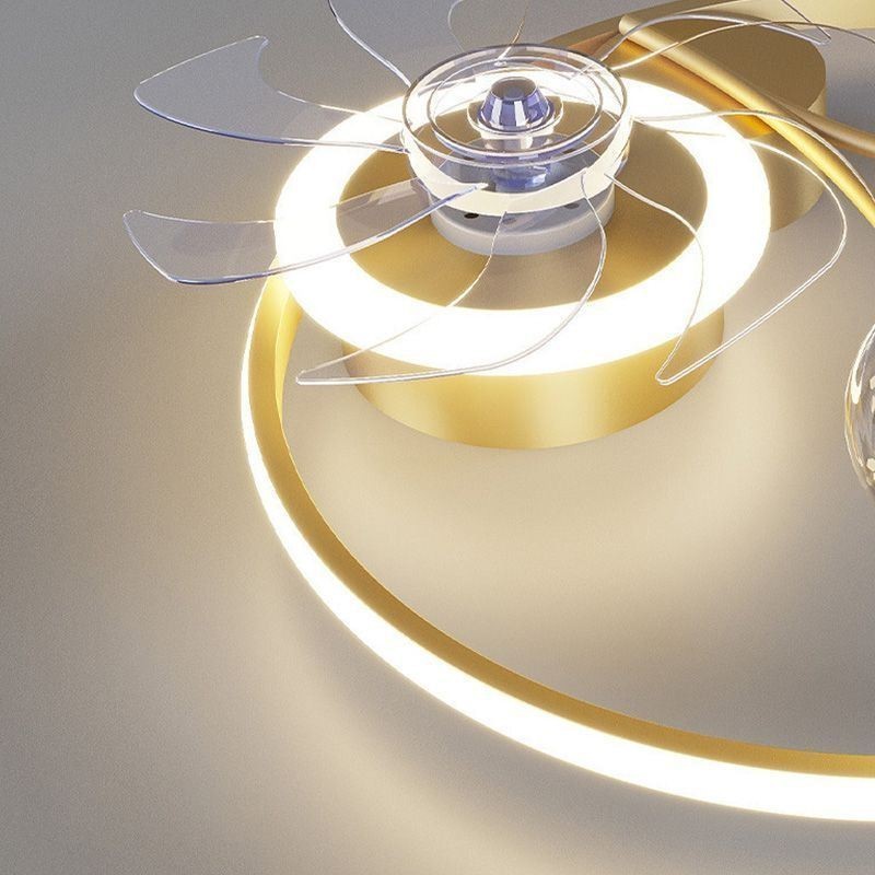 Ventilador de techo con luces, lámpara decorativa de acrílico.