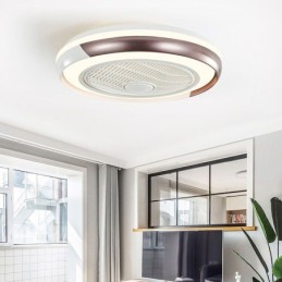 Lámpara de techo redonda acrílica con ventilador moderno y control remoto