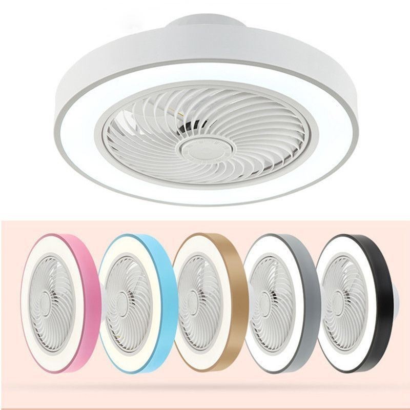 Lámpara de techo redonda de acrílico con control remoto y ventilador de techo moderno