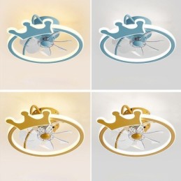 Lámpara de techo creativa con ventilador de dibujos animados para niños