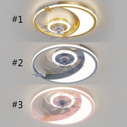 Lámpara de techo creativa con ventilador de techo y luz de luna