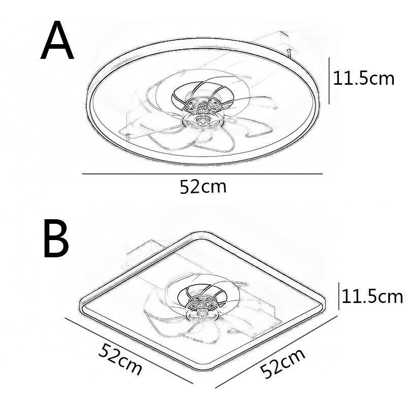 Ventilador de techo moderno con luces y control remoto.