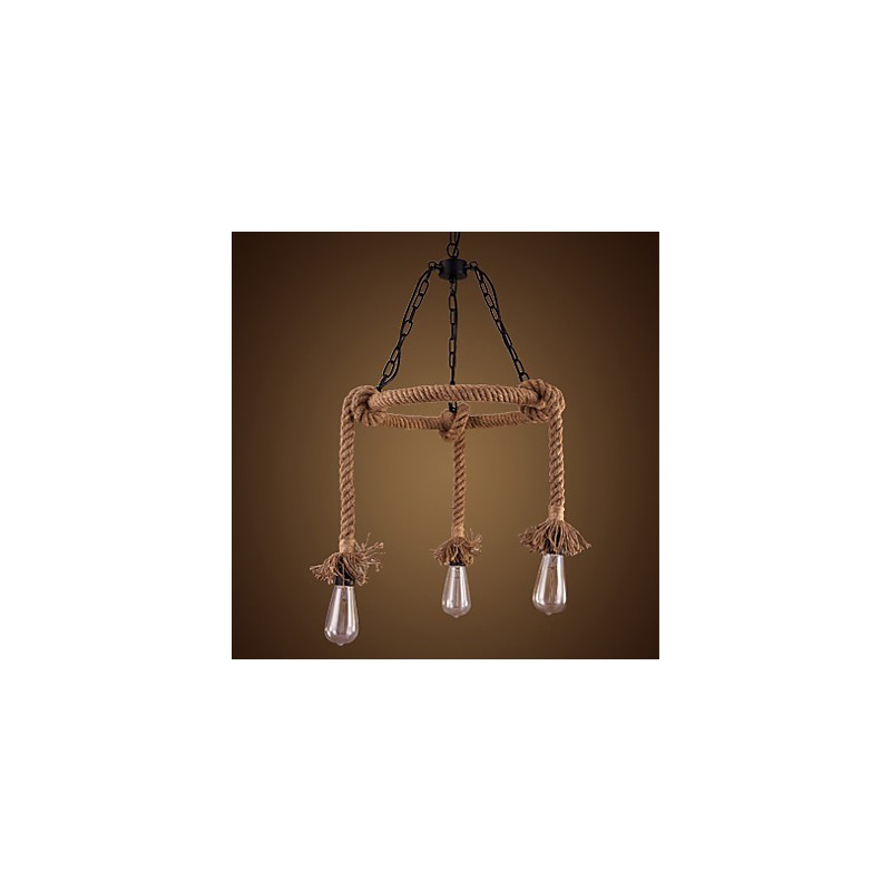 Lámpara de araña de cáñamo estilo country americano